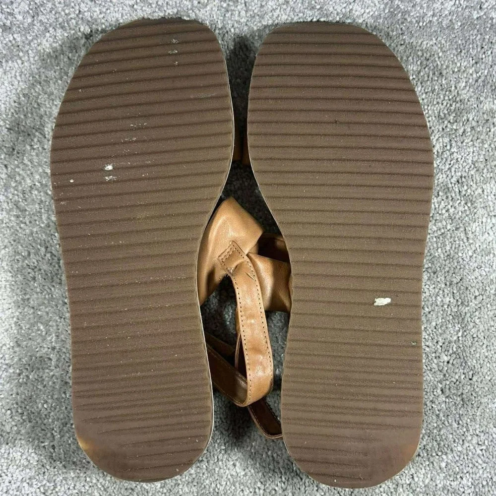 Bernardo Platform Sandals Tan‎ Leather Slingback Women Size 10M